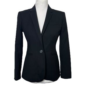 J.Crew 1035 Super 120s Wool Blazer Women’s 2P Black Suit Jacket Career Work